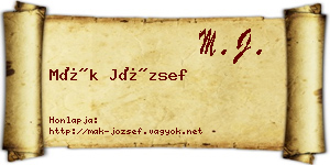Mák József névjegykártya